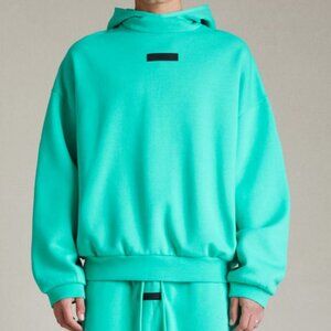 FEAR OF GOD ESSENTIALS MINT LEAF HOODIE COLOR GREEN SIZE MEDIUM